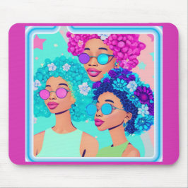 Groovy Women mit Blume Mouse Pad Mousepad