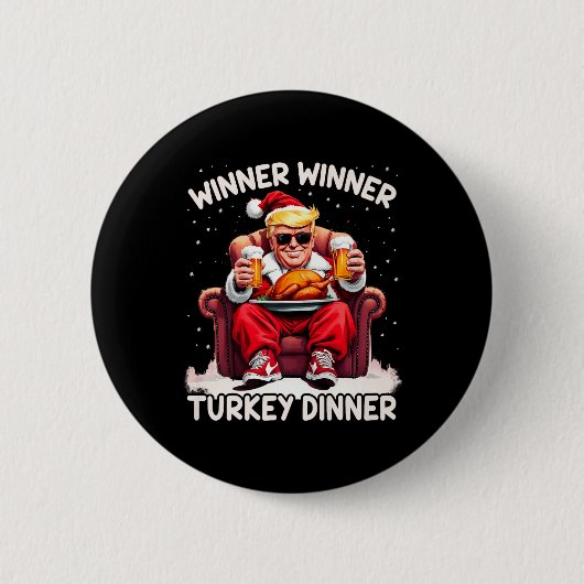 Groovy Xmas Trump Gewinner Türkei Abendessen als Button (Vorderseite)