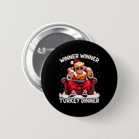 Groovy Xmas Trump Gewinner Türkei Abendessen als Button (Vorne & Hinten)