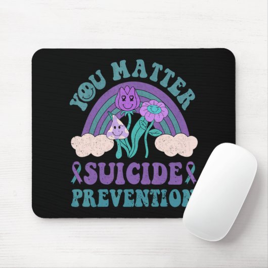 Groovy You 988 Suicide Prevention Awareness Mousepad (Mit Mouse)