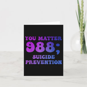Groovy You 988 Suicide Prevention Awareness Ribbon Karte