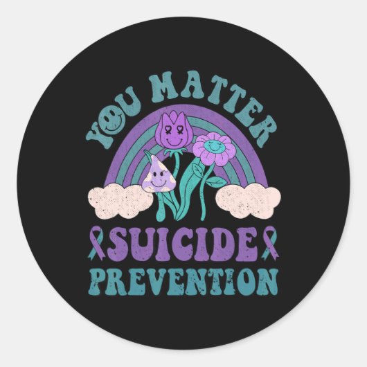 Groovy You 988 Suicide Prevention Awareness Runder Aufkleber (Vorderseite)