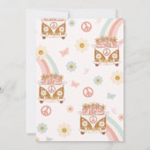 Groovy Young Wild & Three Rainbow 3. Geburtstag Einladung (Rückseite)