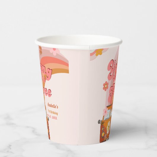 Groovy Young Wild und Three Pink Peach Van Daisy Pappbecher (Rechts)