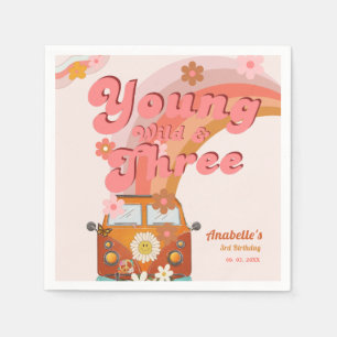 Groovy Young Wild und Three Pink Peach Van Daisy Serviette