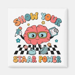 Groovy Zeigen Sie Ihrem Power Brain Teacher Test Magnet