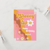 Groovy zwei Retro Vintagen zweiten glücklichen Geb Karte (Vorderseite/Rückseite Beispiel)