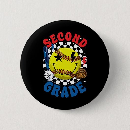 Groovy-Zweitklässler-Team Softll Erster Schultag Button (Vorderseite)