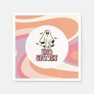 groovyer Geist retro Halloween Zwei Gruselige Gebu Serviette