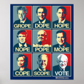 GROPE DOPE HOPE NOPE - ABSTIMMUNG BERNIE SANDERS POSTER (Vorne)