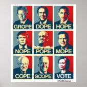 Grope Dope Hope Nope Pope Mope Cope Scope Abstimmu Poster (Vorne)