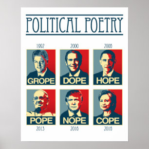 Grope Dope Hope Pope Nope Cope Poster