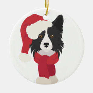 Grorder Collie Weihnachtsschmuck. Snow Keramik Ornament