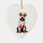 Grorder Terrier in Christmas Sweater Keramik Ornament (Rechts)