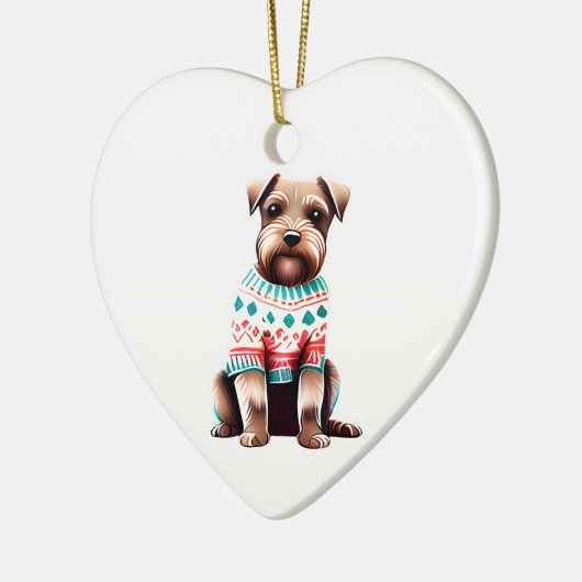 Grorder Terrier in Christmas Sweater Keramik Ornament (Links)