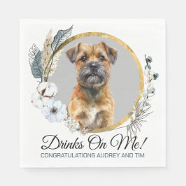 Grorder Terrier Wedding Napkins mit Hunden Foto Serviette
