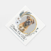 Grorder Terrier Wedding Napkins mit Hunden Foto Serviette (Ecke)