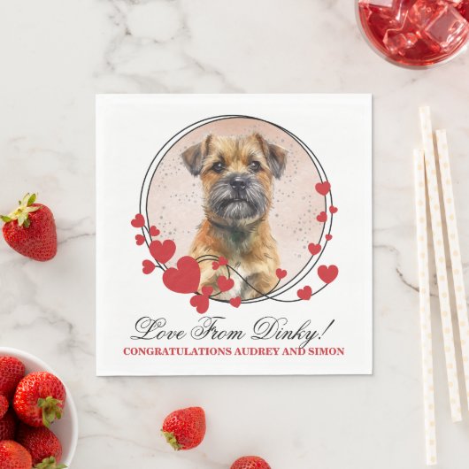 Grorder Terrier Wedding Napkins mit Hunden Foto Serviette (Beispiel)