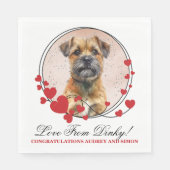 Grorder Terrier Wedding Napkins mit Hunden Foto Serviette (Vorderseite)