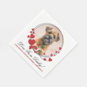 Grorder Terrier Wedding Napkins mit Hunden Foto Serviette (Ecke)