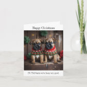 Grorder Terrier Welpen in Christmas Sweaters Karte (Vorderseite)