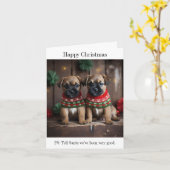 Grorder Terrier Welpen in Christmas Sweaters Karte (Gelbe Blume)