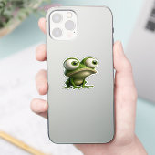 Grosäugiger Cartoon-Frosch Aufkleber (Telefon)
