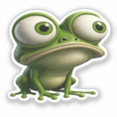 Grosäugiger Cartoon-Frosch Aufkleber (Vorderseite)