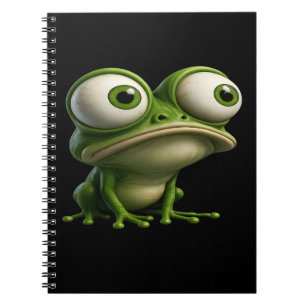 Grosäugiger Cartoon-Frosch Notizblock