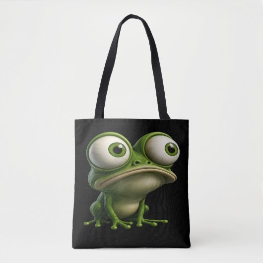 Grosäugiger Cartoon-Frosch Tasche (Vorderseite)
