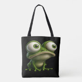 Grosäugiger Cartoon-Frosch Tasche (Rückseite)