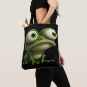 Grosäugiger Cartoon-Frosch Tasche (Von Nahem)