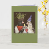 Grosbeak Familienkarte Karte (Gelbe Blume)