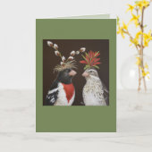 Grosbeak Hochzeit #2 Karte (Gelbe Blume)