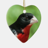 Grosbeak mit Rose Keramikornament (Rechts)