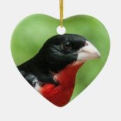 Grosbeak mit Rose Keramikornament (Vorne)