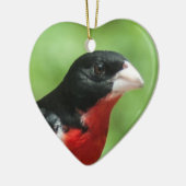 Grosbeak mit Rose Keramikornament (Links)