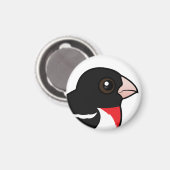 Grosbeak mit Rose Magnet (Vorderseite/Rückseite)