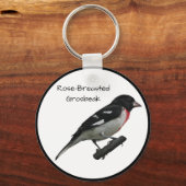 Grosbeak mit Rose Schlüsselanhänger (Vorderseite)