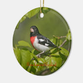 Grosbeak-Rose Keramikornament (Links)