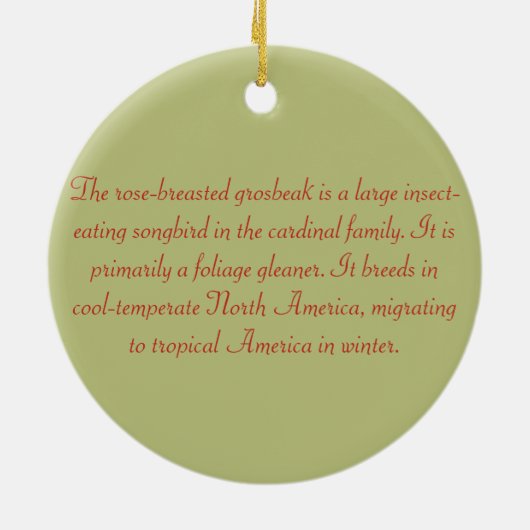 Grosbeak-Rose Keramikornament (Hinten)