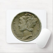 Groschen-Gegenstücck mousepad 1943 US Mercury (Mit Mouse)