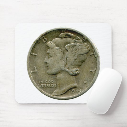 Groschen-Gegenstücck mousepad 1943 US Mercury (Mit Mouse)