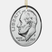 Groschen Vereinigter Staaten Roosevelt Keramik Ornament (Rechts)