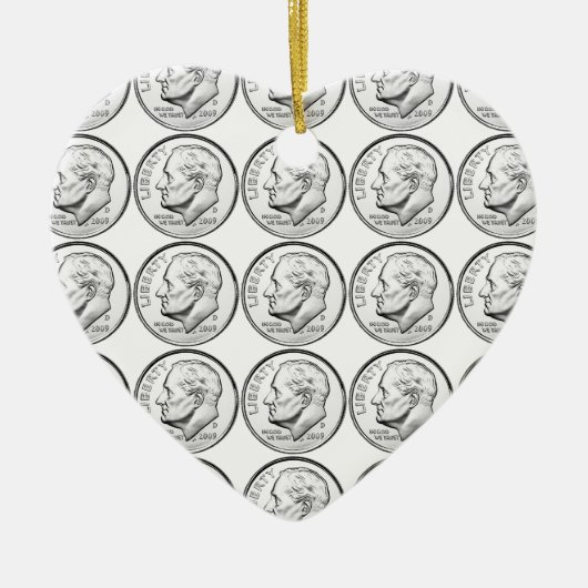 Groschen Vereinigter Staaten Roosevelt Keramik Ornament (Vorne)