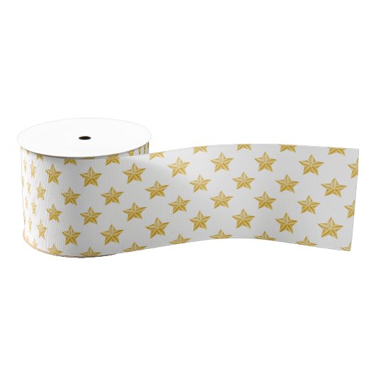 Grosgrain Ribbon-Gold-Stars Ripsband (Spule)