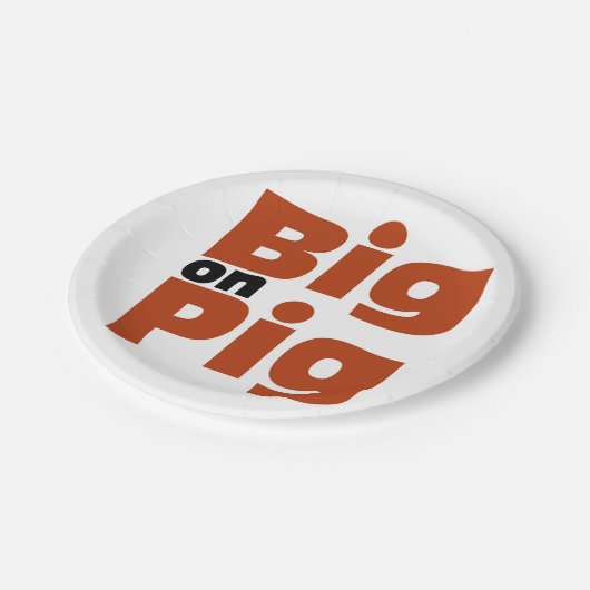 Groß auf Schwein Pappteller (Schrägansicht)