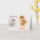 Gross Baby Chick Kackend Foto Karte (Gelbe Blume)