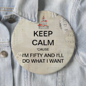 Groß behalten Sie Ruhe-fünfzigsten Button (Beispiel)