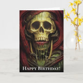 Gross Biomutant Horror Skull Karte (Gelbe Blume)